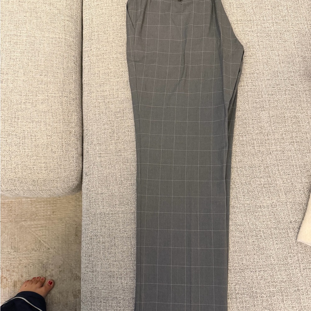 Perry Ellis Charcoal Checkered Dress Pants